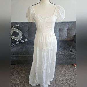 Bila 77 100% cotton Short Sleeve Tiered Maxi Dress Made In India Size Small